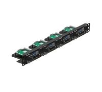 UCTRONICS Supporto rack 1U da 19" per Raspberry Pi con staffe di montaggio SSD, viti a testa zigrinata staffa rimovibile anteriore supporta fino a 4 Raspberry Pi 5, 3B/3B+, 4B e 4 SSD, adattatore