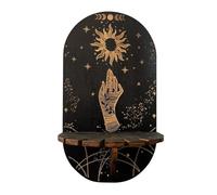 Ucuse Piccola falena lunare in cristallo espositore in legno boho fiori farfalla montaggio a parete strega roba da appendere rustico nero rabdomanzia supporto di cristallo per la decorazione di oli