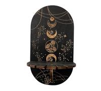 Ucuse Piccola falena lunare in cristallo espositore in legno boho fiori farfalla montaggio a parete strega roba da appendere rustico nero rabdomanzia supporto di cristallo per la decorazione di oli