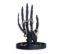 Ucuse Portagioie a mano Porta anelli gotico scheletro mano gioielli stand in plastica nera collana orecchino organizzatore mostro Han-d Jewe-lry vassoio di visualizzazione retrò decorazione domestica