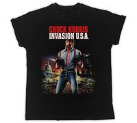 UCZTIKKZ Chuck Norris Invasion U.S.A Movie Poster Tshirt Black XL