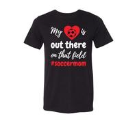 UCZTIKKZ My Heart Is out There Soccer Mom T-Shirt Black M