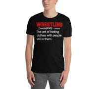 UCZTIKKZ Wrestling Definition The Art of Folding Clothes People in Them Wrestling T-Shirt Black M