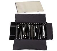 UdaLen Borsa a Rullo per Organizer per Gioielli, Rotolo Pieghevole per Gioielliere Grande Capacità e Pratico Portatile,per Più Collane, Braccialetti,Grigio,Flannel