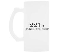 Udaytee 221b Baker Street Tazza Per Bere Birra In Vetro Con Manico Handled Glass Beer Drinking Cup