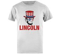 Udaytee Abraham Lincoln 1860 T-Shirt Basic da Uomo in Cotone Grigio Cotton Male T-Shirt Grey Men