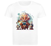 Udaytee Albert Einstein T-Shirt da Uomo in Cotone Bianco Base Basic Cotton White Men's T-Shirt