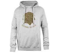 Udaytee Alessandro Magno Felpa Unisex Grigia con Cappuccio dalla vestibilità Semplice Simple-Fit Hoodie Grey Unisex Sweatshirt