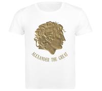 Udaytee Alexander The Great T-Shirt da Uomo in Cotone Bianco Base Basic Cotton White Men's T-Shirt