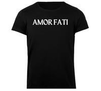 Udaytee Amor Fati T-Shirt da Donna in Cotone Nero Base Basic Cotton Black Women's T-Shirt