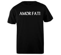 Udaytee Amor Fati T-Shirt da Uomo in Cotone Nero Base Basic Cotton Black Men's T-Shirt