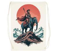 Udaytee Annibale Barca Sacca Da Palestra In Cotone Beige Cotton Beige Training Bag Gym Sack