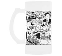 Udaytee Caffè Twin Peaks Bicchiere da Birra in Vetro con Manico Handled Glass Beer Drinking Cup