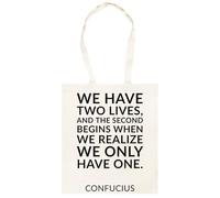 Udaytee Confucio Borsa Shopping Unisex In Cotone Beige Cotton Unisex Totebag Shopping