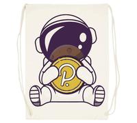 Udaytee Crypto Astronaut Polkadot Coin Sacca Da Palestra In Cotone Beige Cotton Beige Training Bag Gym Sack