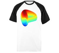 Udaytee Curva T-Shirt da Baseball Unisex Bianca A Maniche Corte Nere Short Black-Sleeved White Unisex Baseball T-Shirt