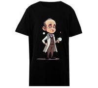 Udaytee da Vinci Uomo Vitruviano con Chitarra T-Shirt Basic in Cotone Nera per Bambini Basic Cotton Black Children's T-Shirt