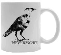 Udaytee Edgar Allan Poe Raven Nevermore Bicchiere Per Bevande In Tazza In Ceramica Bianca White Ceramic Mug Beverage Drinking Cup
