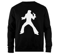 Udaytee Elvis Presley Felpa Unisex Nera Pullover dalla vestibilità Semplice Simple-Fit Pullover Black Unisex Sweatshirt