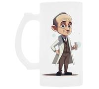 Udaytee Enrico Fermi Bicchiere da Birra in Vetro con Manico Handled Glass Beer Drinking Cup