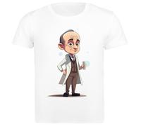 Udaytee Enrico Fermi T-Shirt da Uomo in Cotone Bianco Base Basic Cotton White Men's T-Shirt