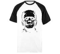Udaytee Frankenstein T-Shirt da Baseball Unisex Bianca A Maniche Corte Nere Short Black-Sleeved White Unisex Baseball T-Shirt