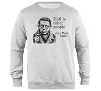 Udaytee Hell Is Other People Pullover Unisex Grigio Simple-Fit Simple-Fit Pullover Grey Unisex Sweatshirt