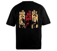 Udaytee Il Buono Il Brutto e Il Cattivo T-Shirt Unisex Oversize in Cotone Nero Oversized Cotton Black Unisex T-Shirt