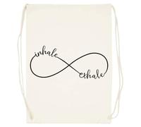 Udaytee Inspira Ed Espira Respira Rilassati Sacca Da Palestra In Cotone Beige Cotton Beige Training Bag Gym Sack