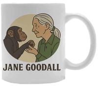 Udaytee Jane Goodall Bicchiere Per Bevande In Tazza In Ceramica Bianca White Ceramic Mug Beverage Drinking Cup