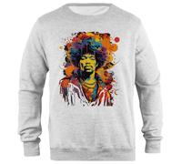 Udaytee Jimi Hendrix Pullover Unisex Grigio Simple-Fit Simple-Fit Pullover Grey Unisex Sweatshirt
