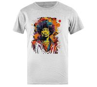 Udaytee Jimi Hendrix T-Shirt da Uomo in Cotone Grigio Base Basic Cotton Grey Men's T-Shirt