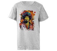 Udaytee Jimi Hendrix T-Shirt per Bambini in Cotone Grigio Base Basic Cotton Grey Children's T-Shirt