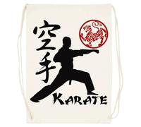 Udaytee Karate Ninja Kanji Sacca Da Palestra In Cotone Beige Cotton Beige Training Bag Gym Sack