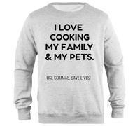 Udaytee Le Virgole Salvano Le Vite! La Grammatica È Importante Felpa Unisex Grigia dalla vestibilità Semplice