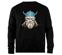 Udaytee LEIF Erikson Felpa Unisex Nera Pullover dalla vestibilità Semplice Simple-Fit Pullover Black Unisex Sweatshirt
