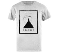 Udaytee Libro di Dracula di Bram Stroker T-Shirt Basic da Uomo in Cotone Grigio Cotton Male T-Shirt Grey Men