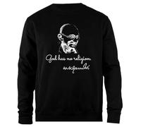 Udaytee Mahatma Gandhi Felpa Unisex Nera Pullover dalla vestibilità Semplice Simple-Fit Pullover Black Unisex Sweatshirt
