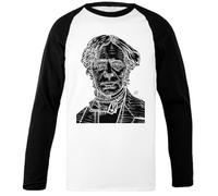 Udaytee Michael Faraday T-Shirt da Baseball Unisex Bianca con Maniche Nere Black-Sleeved White Unisex Baseball T-Shirt