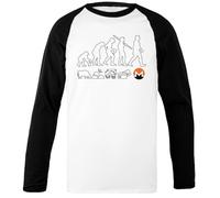 Udaytee Monero L'Evoluzione del Denaro T-Shirt da Baseball Unisex Bianca con Maniche Nere Black-Sleeved White Unisex Baseball T-Shirt