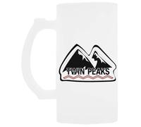 Udaytee Montagna Di Twin Peaks Bicchiere da Birra in Vetro con Manico Handled Glass Beer Drinking Cup