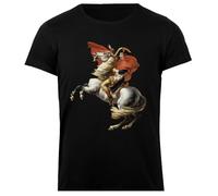 Udaytee Napoleon Bonaparte T-Shirt da Donna in Cotone Nero Base Basic Cotton Black Women's T-Shirt
