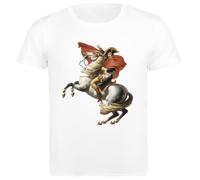 Udaytee Napoleon Bonaparte T-Shirt da Uomo in Cotone Bianco Base Basic Cotton White Men's T-Shirt
