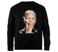 Udaytee Nelson Mandela Felpa Unisex Nera Pullover dalla vestibilità Semplice Simple-Fit Pullover Black Unisex Sweatshirt