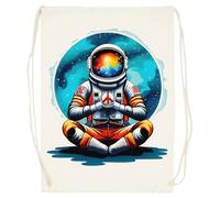 Udaytee Pace Amore Yoga Astronauta Sacca Da Palestra In Cotone Beige Cotton Beige Training Bag Gym Sack