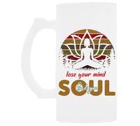 Udaytee Perdi La Testa Trova La Tua Anima Tazza Per Bere Birra In Vetro Con Manico Handled Glass Beer Drinking Cup