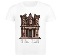 Udaytee Petra Jordan T-Shirt da Uomo in Cotone Bianco Base Basic Cotton White Men's T-Shirt