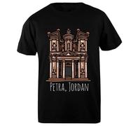 Udaytee Petra Jordan T-Shirt da Uomo in Cotone Nero Base Basic Cotton Black Men's T-Shirt