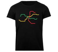 Udaytee Prague Metro T-Shirt da Donna in Cotone Nero Base Basic Cotton Black Women's T-Shirt