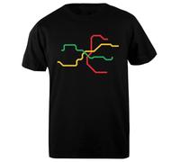 Udaytee Prague Metro T-Shirt da Uomo in Cotone Nero Base Basic Cotton Black Men's T-Shirt